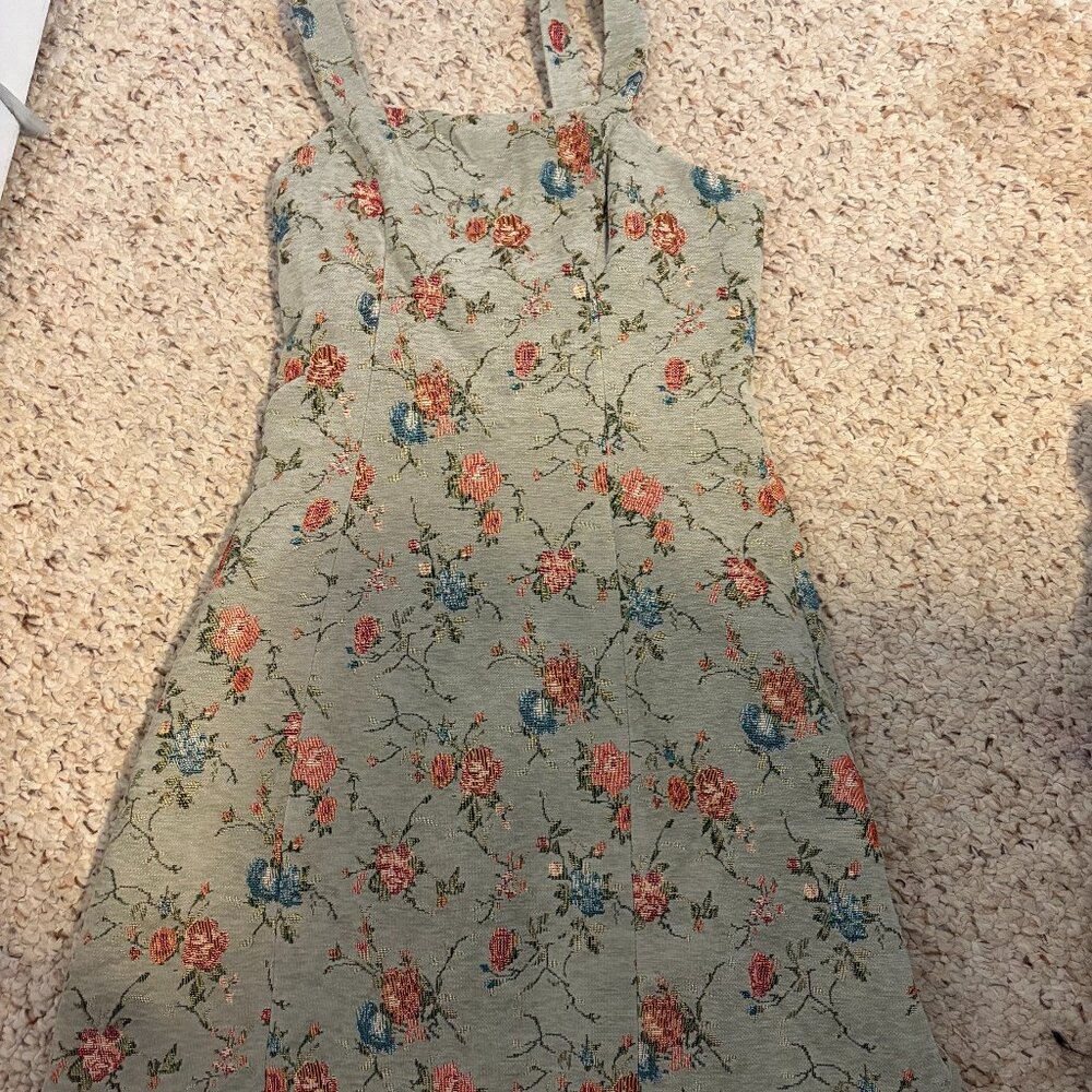 Cider Jacquard Floral Dress- Discontinued – Green